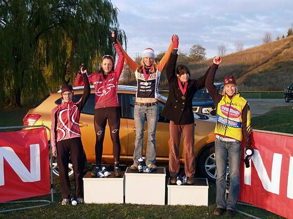 The women's podium