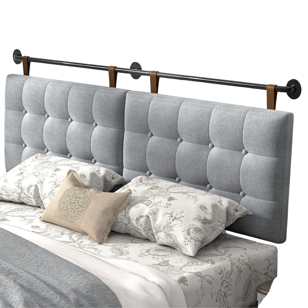 Housemila Headboards for Queen Size Bed, Wall Mounted Headboard With Fine Linen Upholstery and Button Tufting, Adjustable Heigh Headboard for Bedroom(queen,grey)