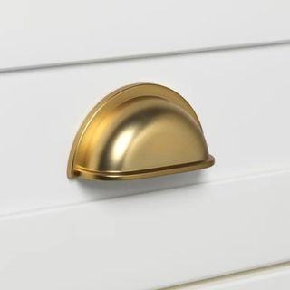 Brushed gold drawer pull