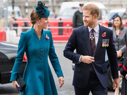 Kate Middleton and Prince Harry smile during royal engagement