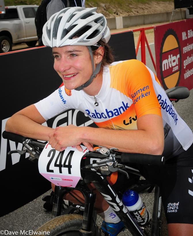Marianne Vos (Rabo-Liv Team) at the finish