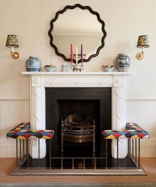 Fireplace with seating