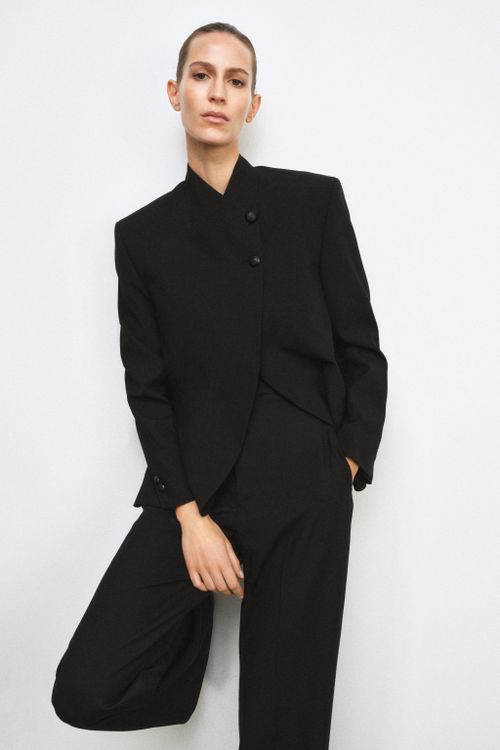 High Neck Buttoned Blazer Zw Collection