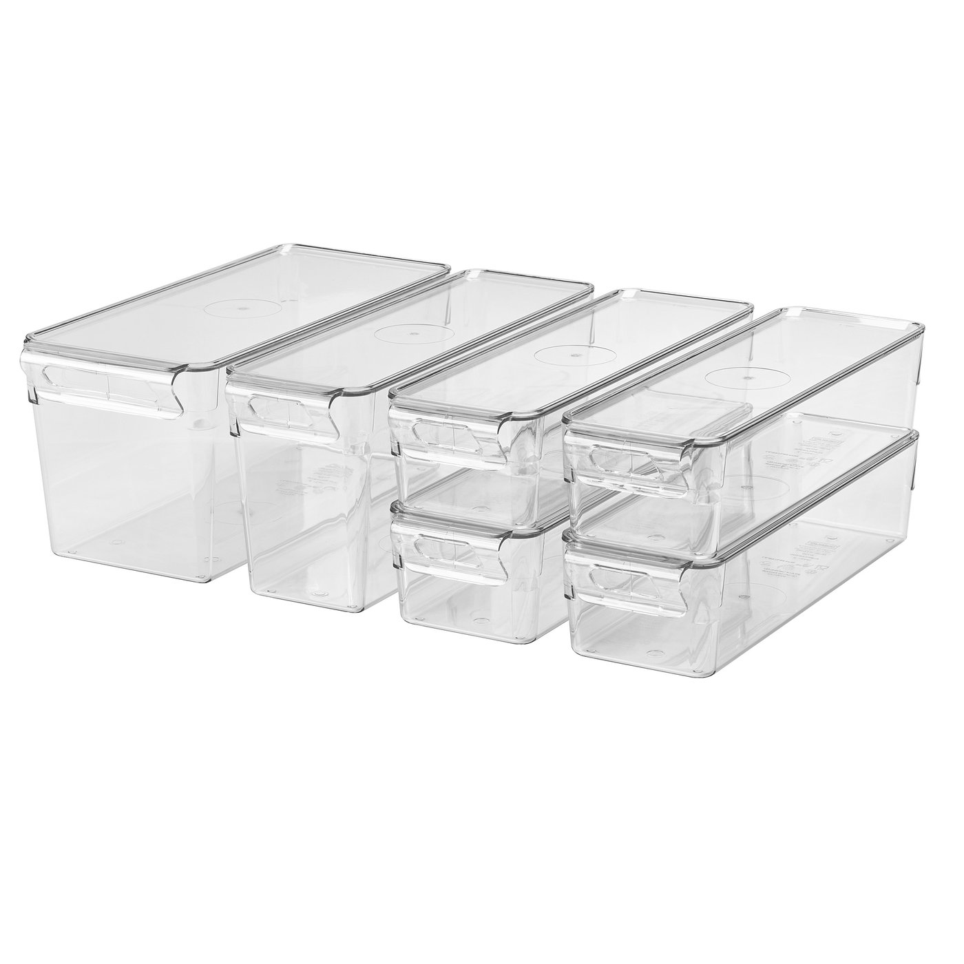 Klippkaktus Storage Box for Fridge Set of 6 - Transparent