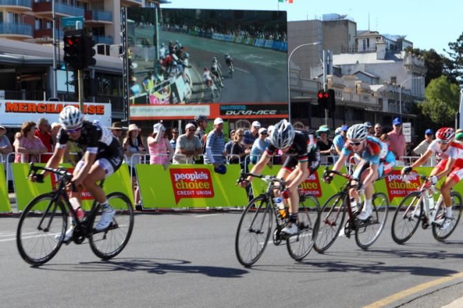 The race was televised on big screens around the course