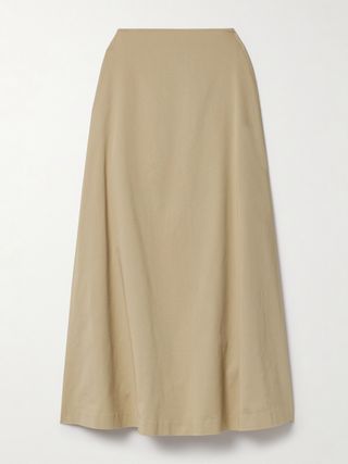 + Net Sustain Organic Cotton-Blend Twill Maxi Skirt