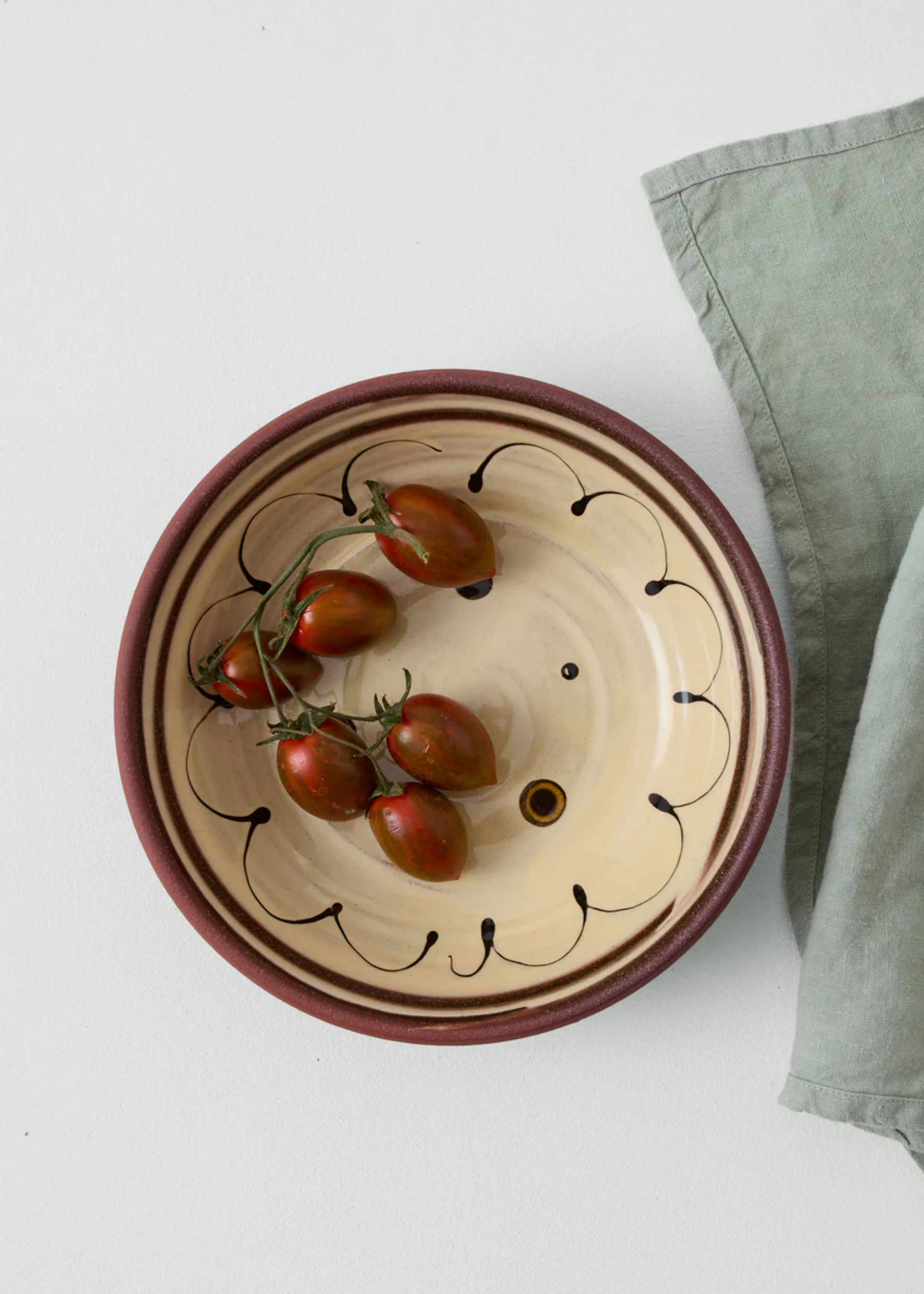 Frances Savage, Serving Bowl | Terracotta/cream