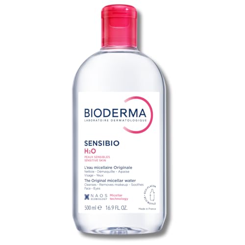 Bioderma Sensibio H2o Micellar Water, Makeup Remover Cleanser, Gentle for Skin, Fragrance-Free &amp;amp; Alcohol-Free, Gentle Face Cleanser for Sensitive Skin, 16.9 Fl Oz