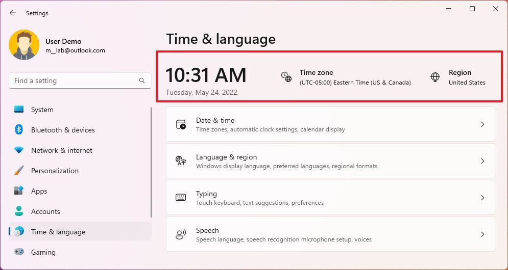 Time & language hero controls