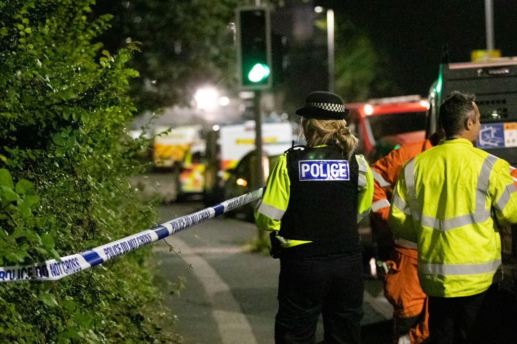 The crime scene in Plymouth, England.