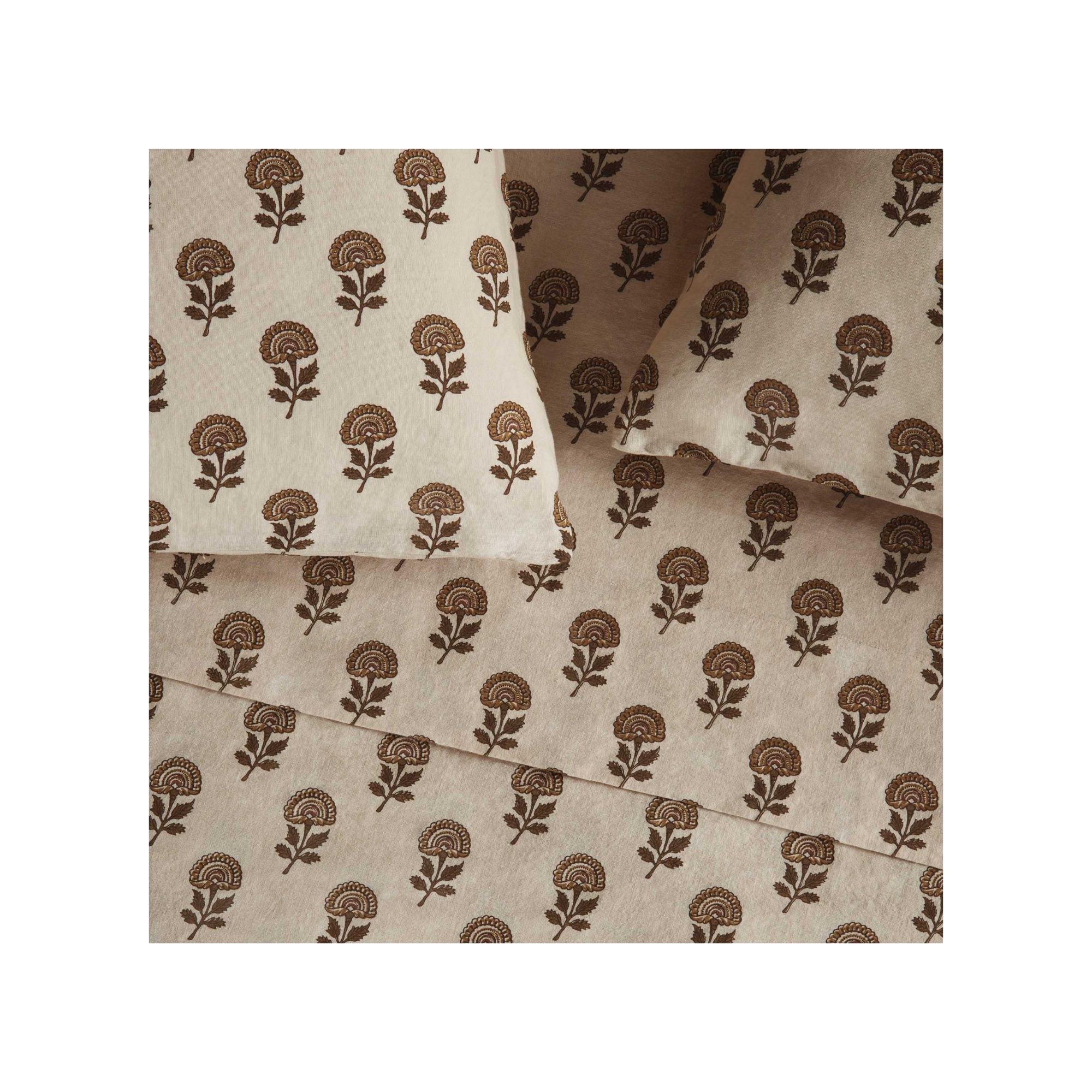 floral block print bedding