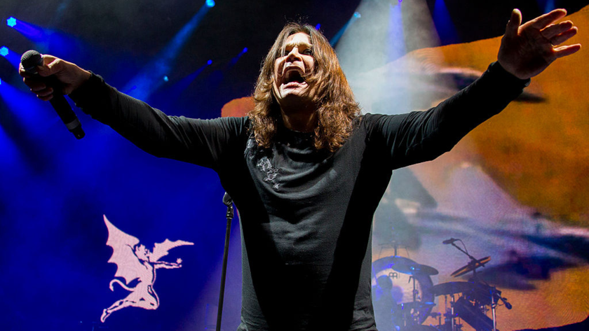 Ozzy Osbourne of Black Sabbath performs on August 6th, 2013 at DTE Energy Music Theatre in Clarkston, MI. 