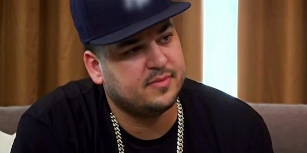 Rob Kardashian NY hat black shirt chain on Keeping Up with the Kardashians