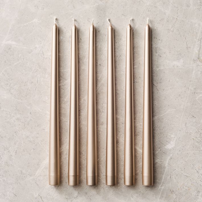 Signature Wax Metallic Taper Candles (set of 6)