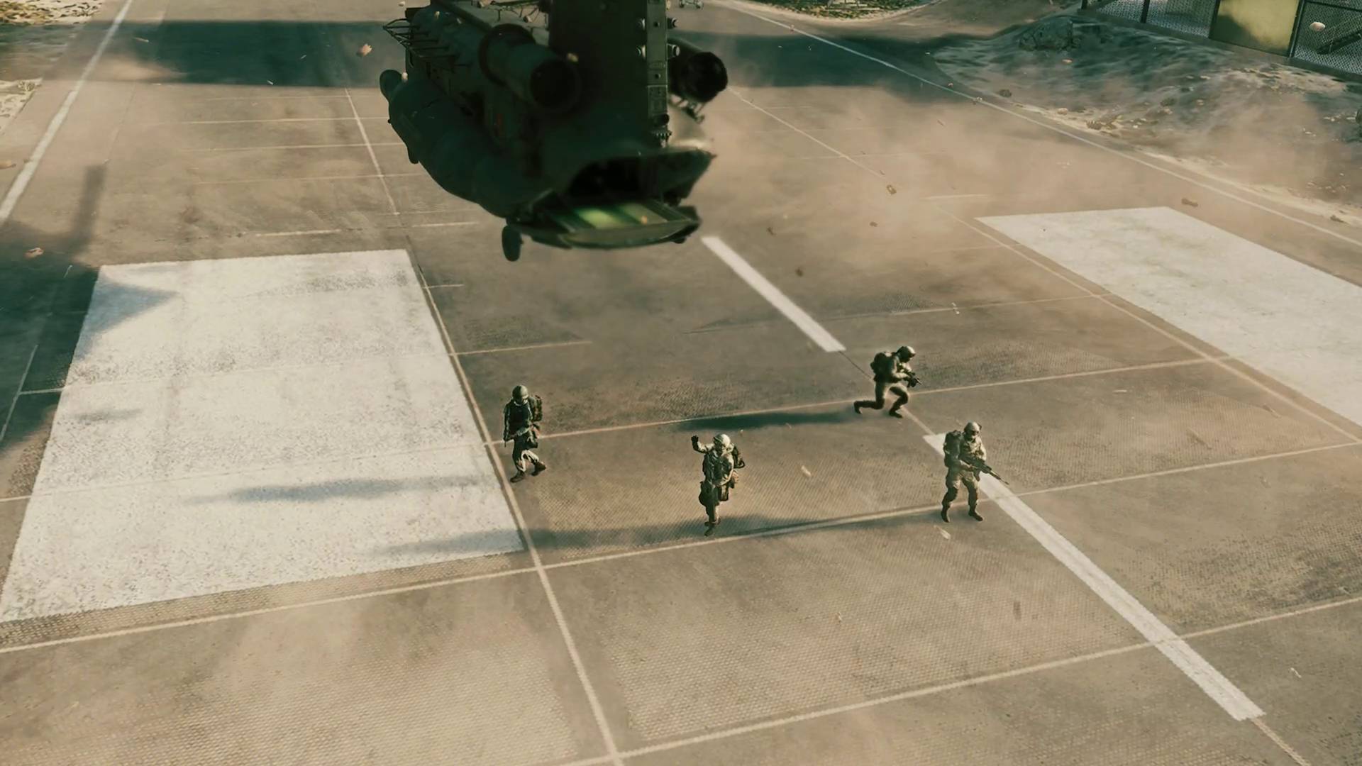 Battlefield Redsec gauntlet team waiting by helicopter victory cutscene