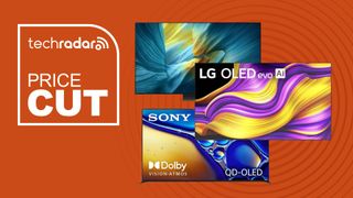 OLED TVS on orange background