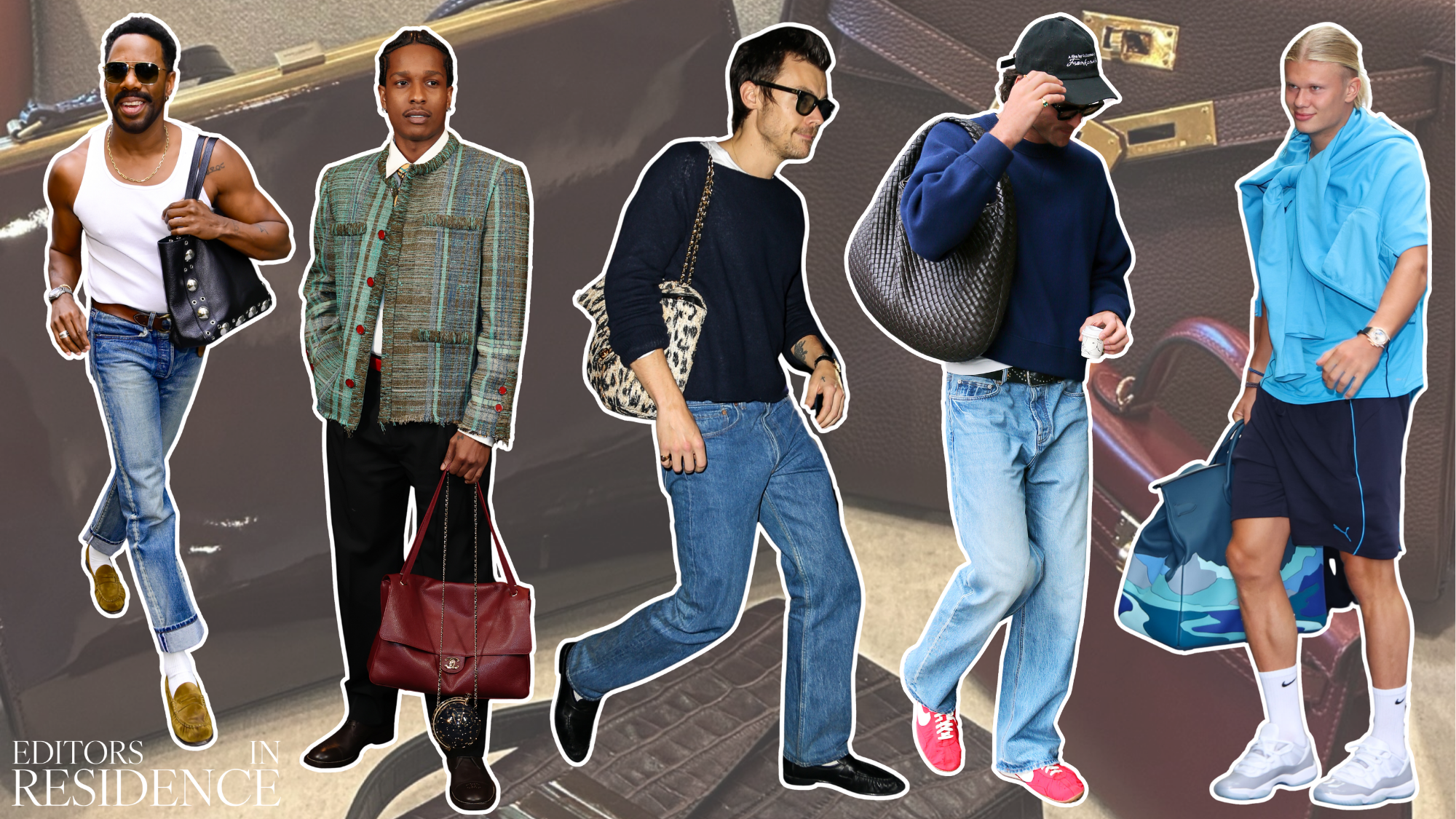 A collage of the best male designer bags. 