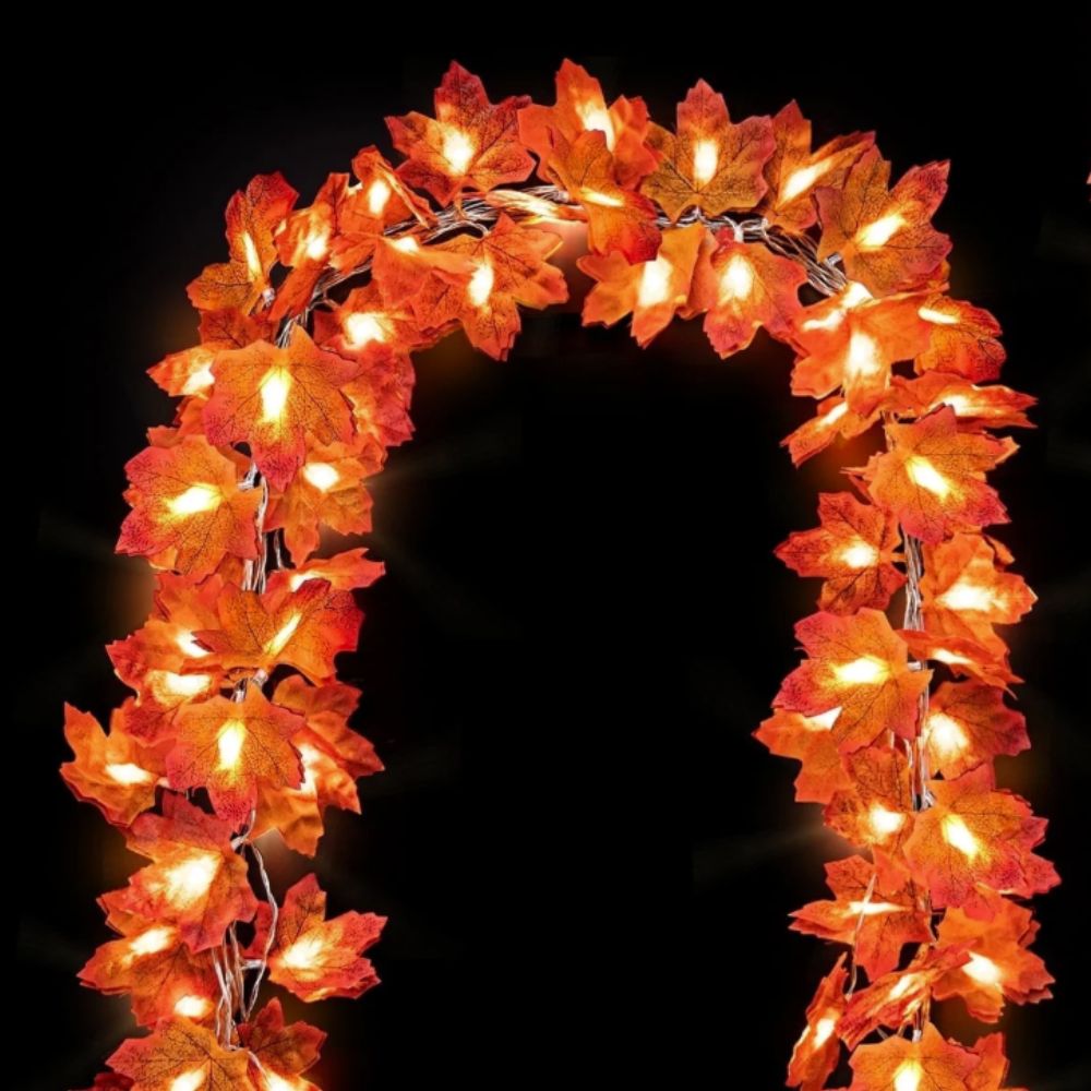 maple leaf string light garland