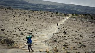 Hikers on Mount Kilimanjaro, Tanzania