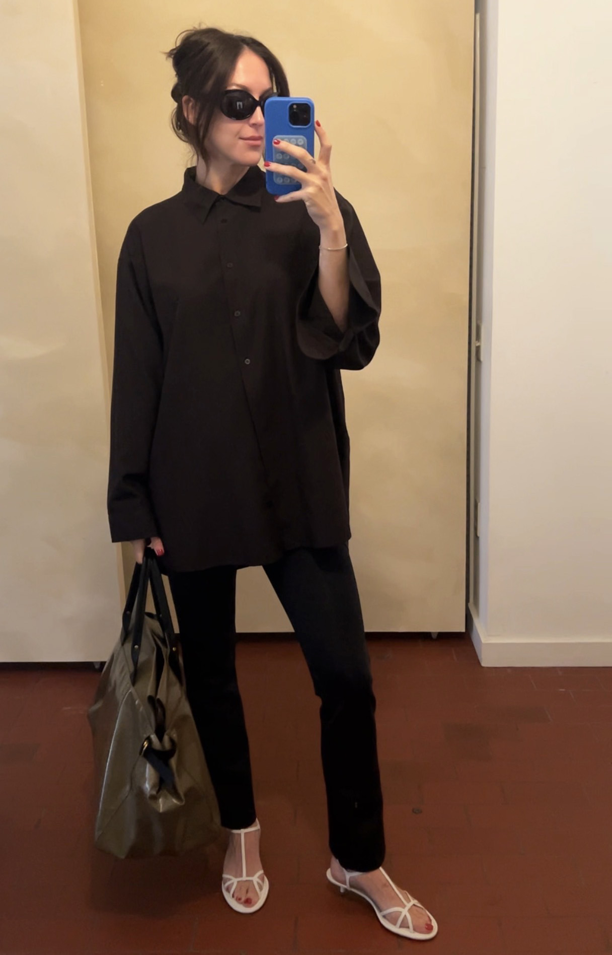 Personal stylist Anna Baldwin modeling pants.