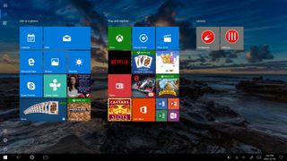 Start menu in tablet mode