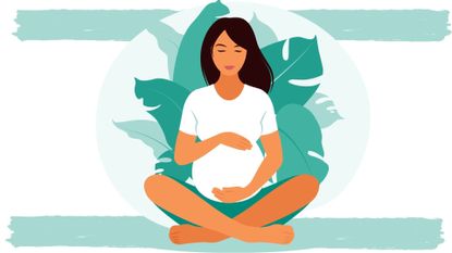 Graphical Image of pregnant woman sat cross legged