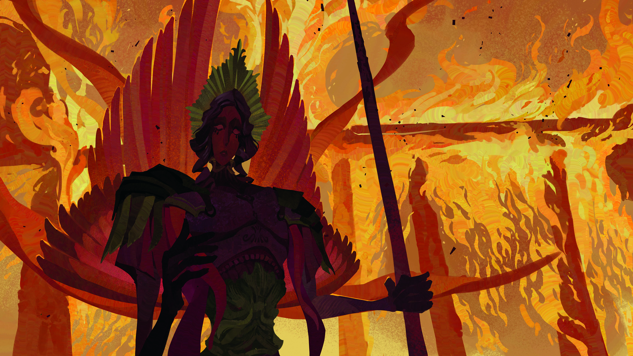 Fantasy fan art inspired by Uriel in Guillermo del Toro's Frankenstein