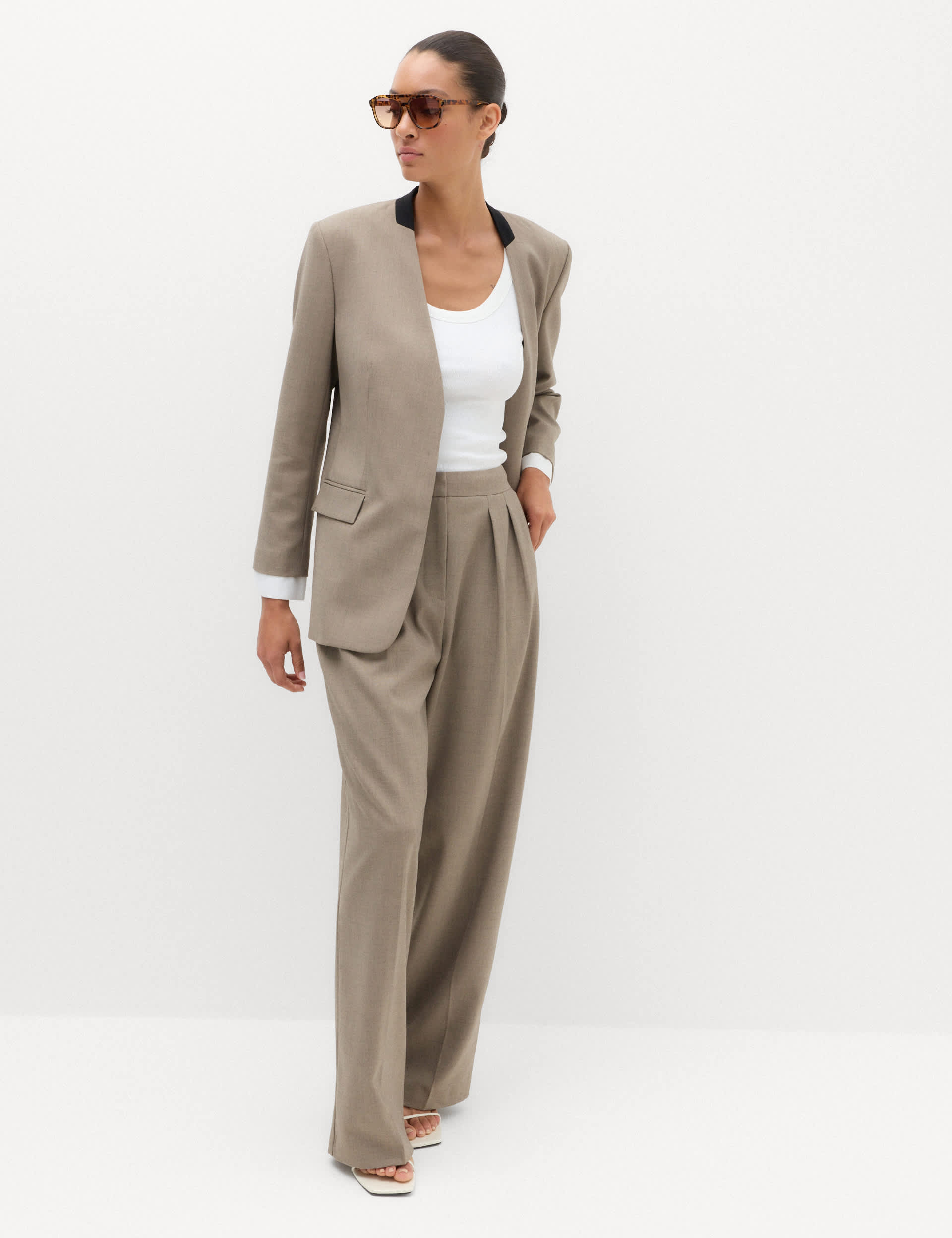 Collarless Relaxed Blazer