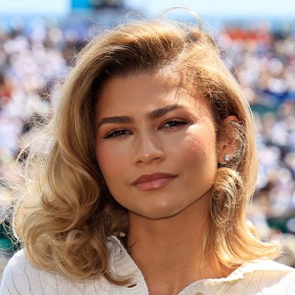 Zendaya seen with deep side partings