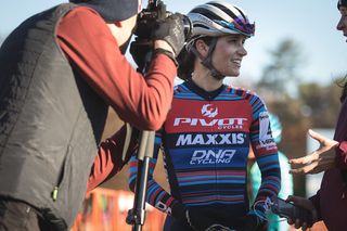 All smiles for Courtenay McFadden after winning the second day of the 2018 NohoCX