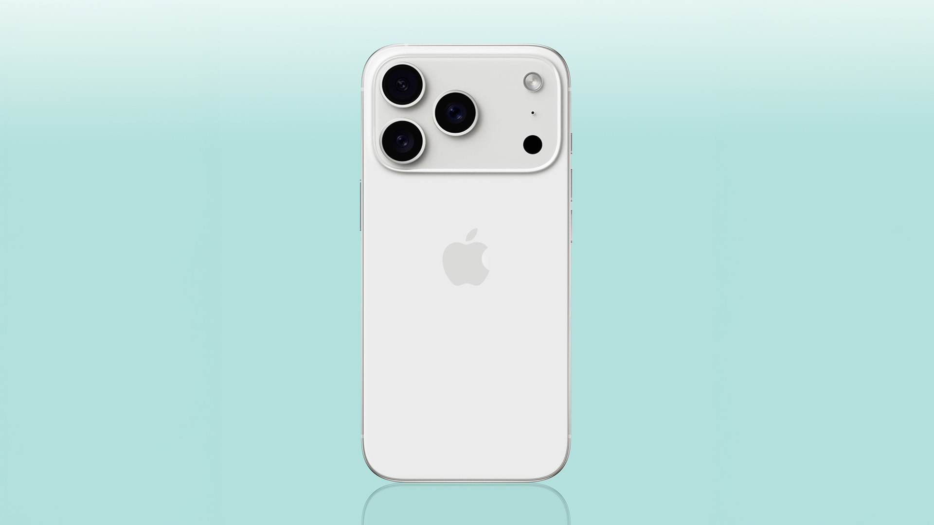 iPhone 17 Pro dummy render on a blue background