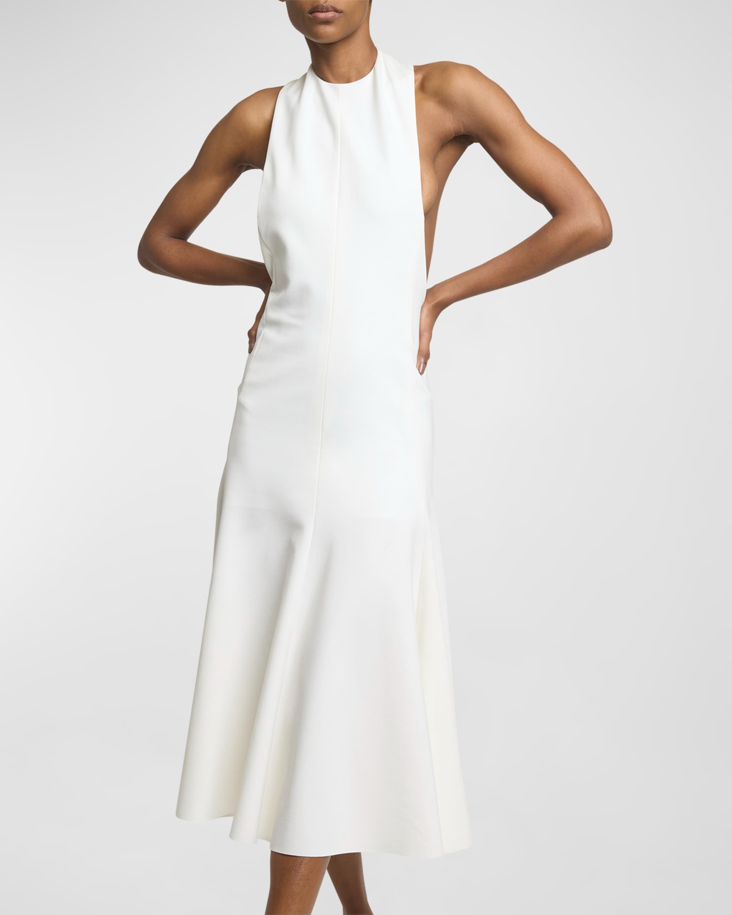 Favola Halter Backless Midi Dress