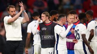 England manager Gareth Southgate applauds the fans after the Three Lions' friendly defeat against Iceland ahead of Euro 2024.