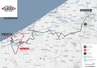 Route for 2025 Classic Brugge-De Panne