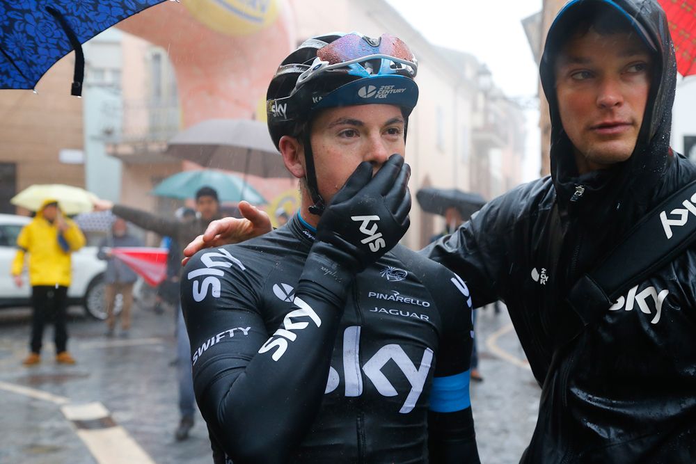 Ben Swift (Team Sky) reacts to his stage win.