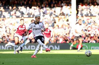 Fulham midfielder Andreas Pereira saw his penalty saved by Emi Martinez