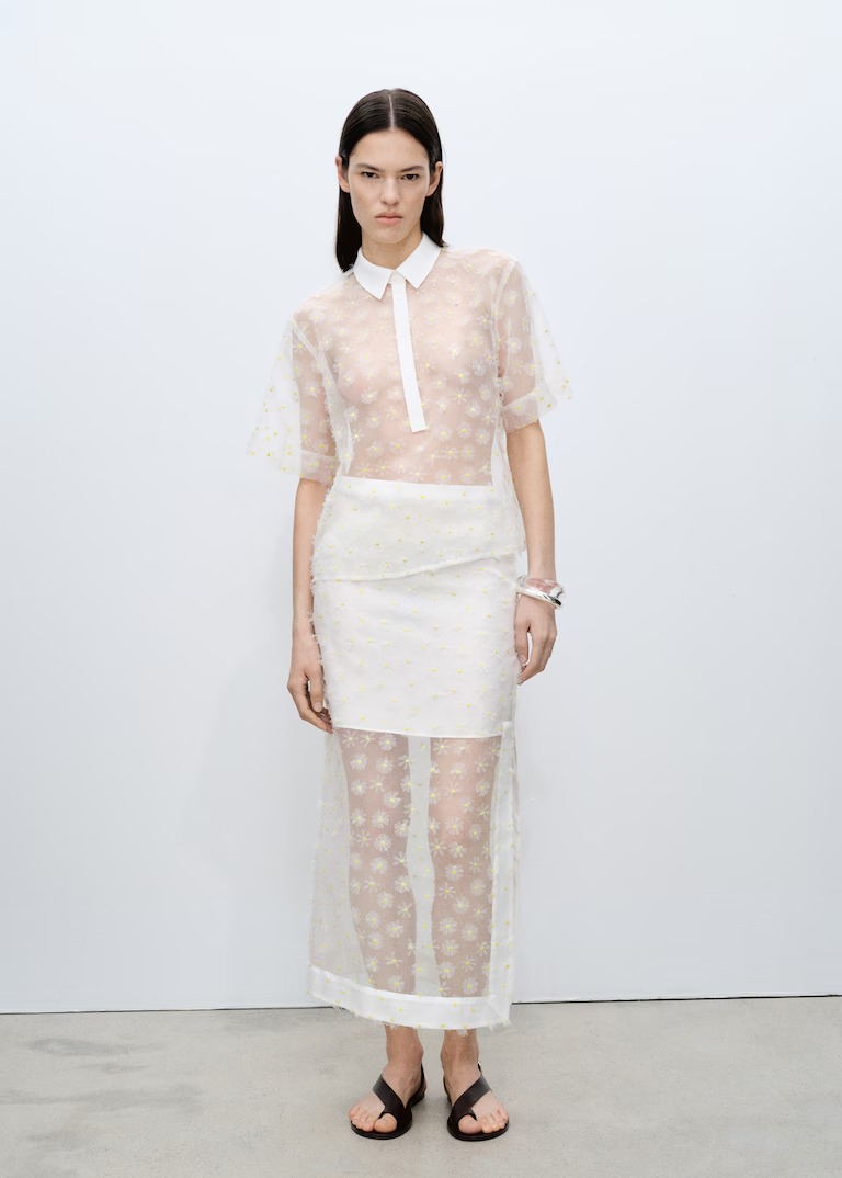 MANGO, Semi-Transparent Floral-Embroidered Shirt - Women | Mango Usa