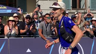 Katie Schide running in the 2024 UTMB