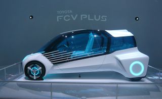 The FCV bit stands for ’Fuel Cell Vehicle’ and the the ’Plus’ part indicates that it is not merely a means of transport but is also intended to generate electricity from its own on-board hydrogen fuel tank