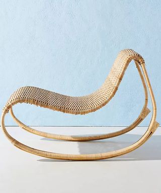 Natural rattan rocking chair by Anthropologie