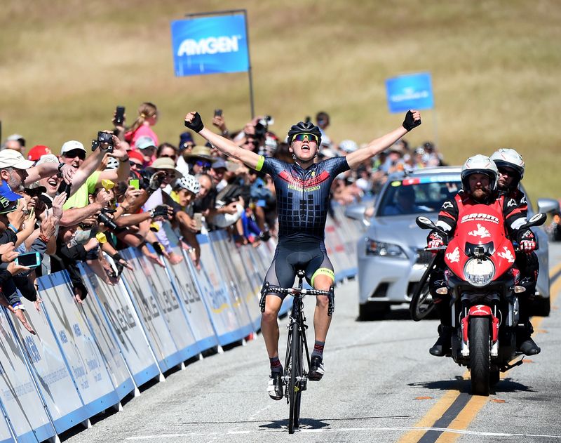 Toms Skujins (Hincapie Racing Team) wins stage three of the Tour of California