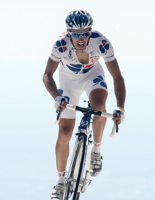 French hope Christophe Le Mevel (FDJ) makes his way across the line