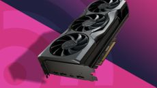 One of the best AMD graphics cards against a magenta techradar background