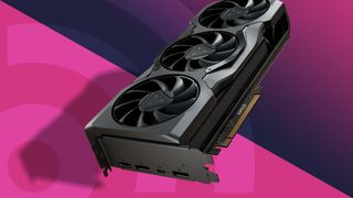 One of the best AMD graphics cards against a magenta techradar background