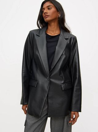 Tu Clothing Faux Leather Blazer