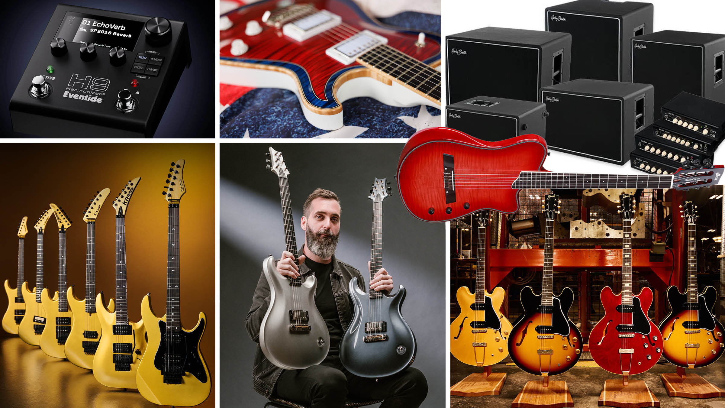 A round-up of Guitar World's gear of the week, featuring Kramer 50th Anniversary models, Jon Jourdan's PRS, Gibson Custom ES-330s and more