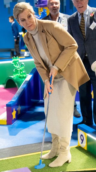 Sophie, Duchess of Edinburgh taking part in Adventure Golf during the Launch of NSPCC's Number Day 2025