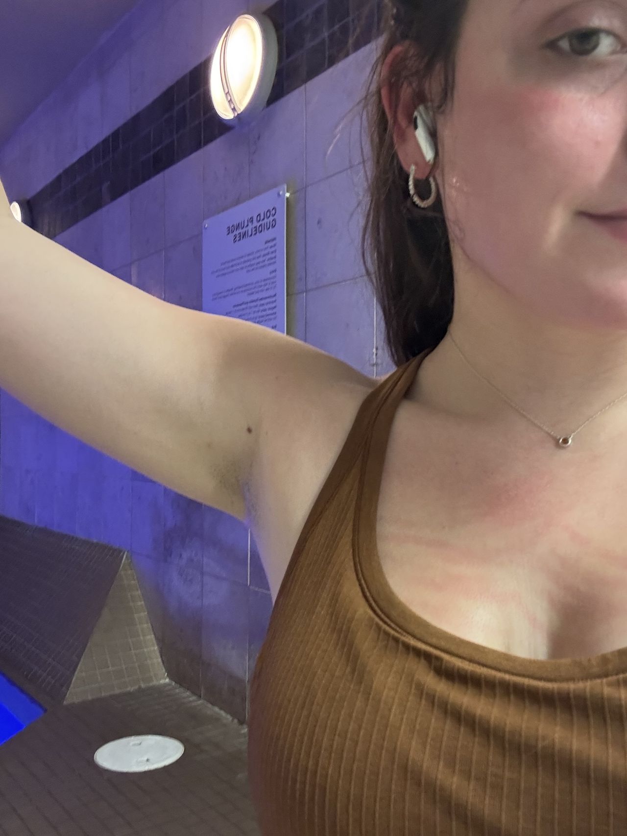 Sophia Vilensky after wearing Salt &amp; Stone's deodorant for a (very) sweaty sauna session.