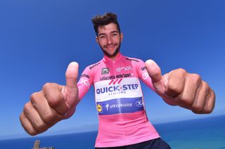 Fernando Gaviria (Quick-Step Floors) with the maglia rosa on the rest day