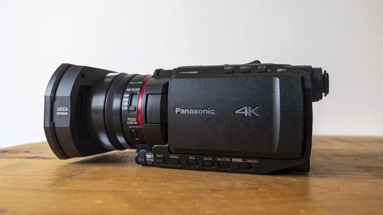 The Panasonic HC-X1500 camcorder on a wooden table